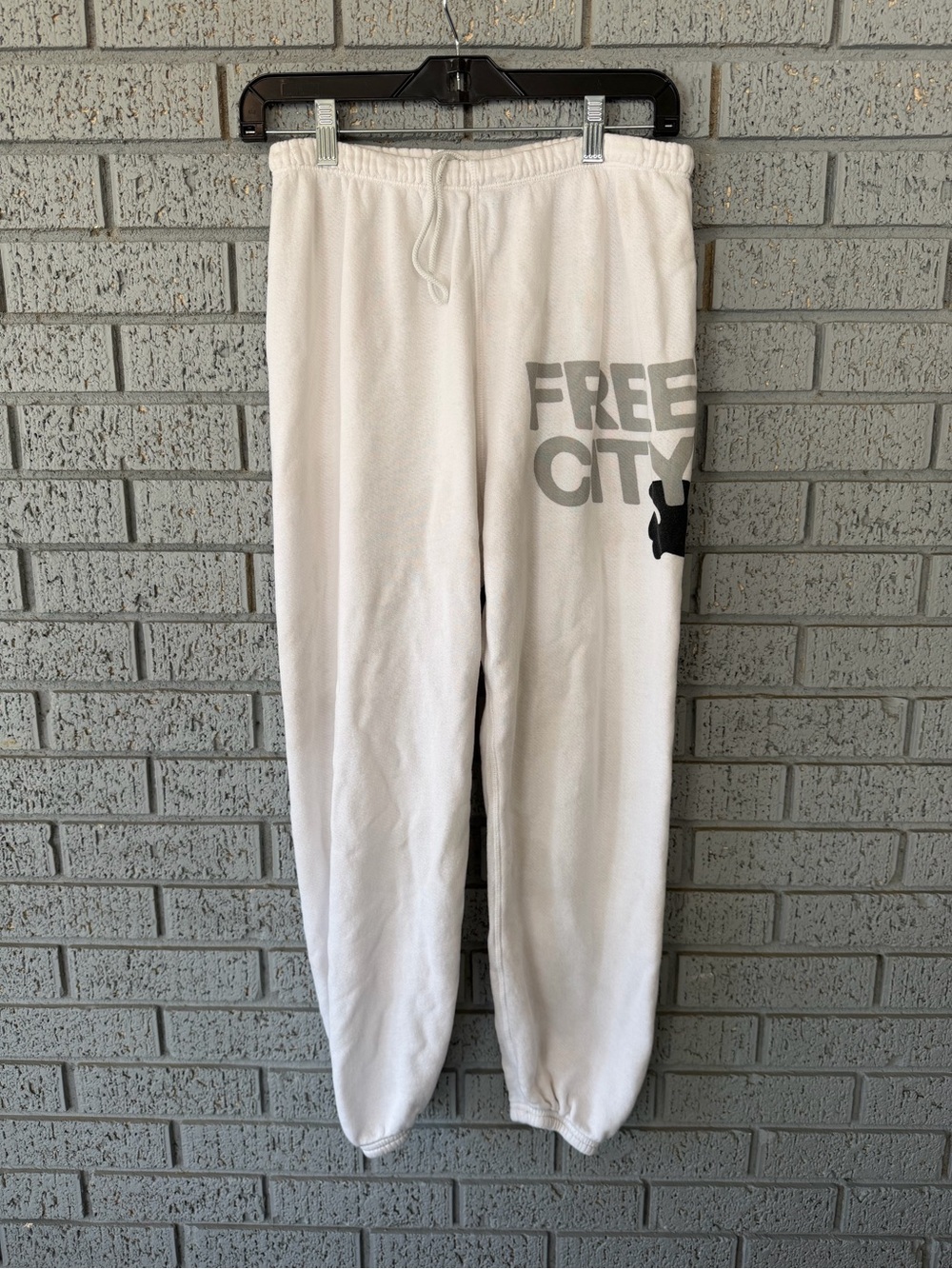 FREE CITY Cotton Logo Sweatpants Size Small Flawed